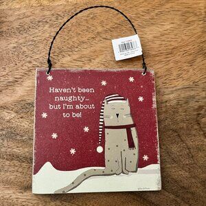 Primitives by Kathy NWT rustic cat Christmas ornament sassy pets funny